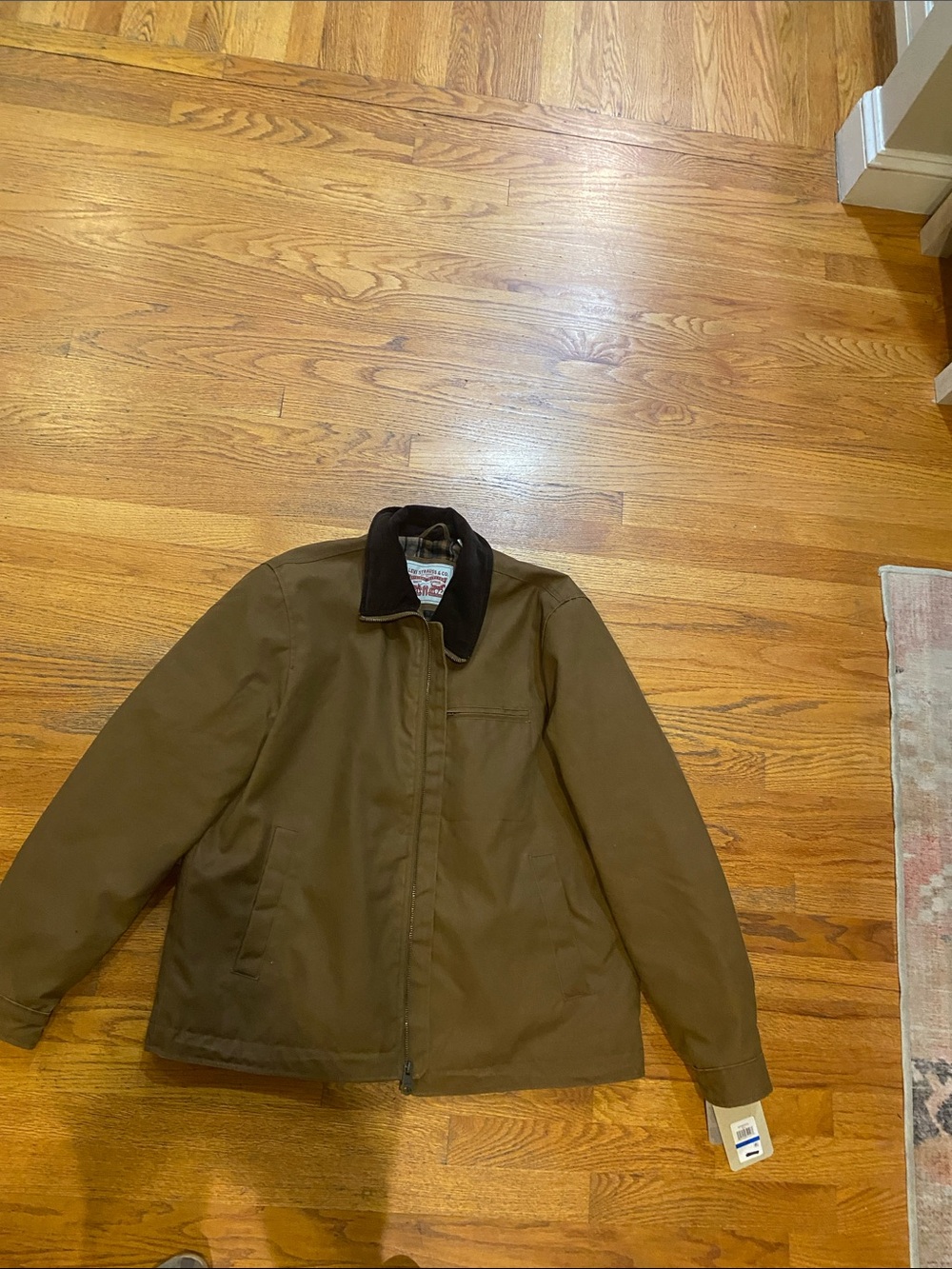 Levi's brown field jacket with black corduroy collar